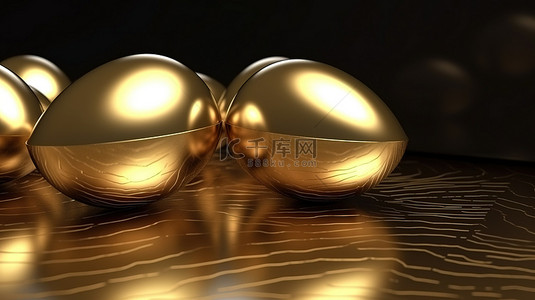 燕窝鸟巢背景图片_3d 渲染的金蛋