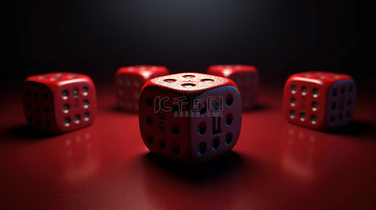 红色 3d 骰子，所有面都写着“输”