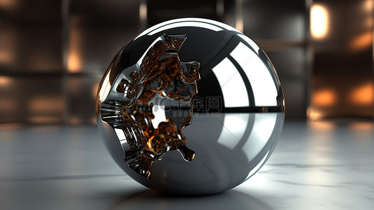 科技地球高科技背景图片_抽象球形环境中闪闪发光的立方体的 3D 渲染