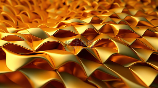 明亮图背景图片_3d 渲染抽象背景与金色波浪形状的几何图案