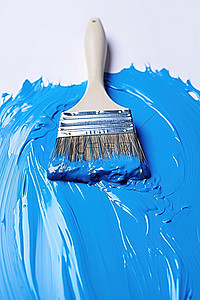 蓝色油漆背景图片_在水面上刷蓝色油漆