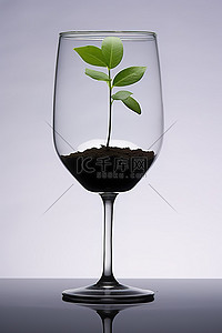 在酒杯中种植植物