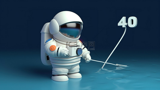 错误gif背景图片_可爱的宇航员在 3D 页面上钓鱼，出现 404 错误