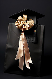 礼服礼服背景图片_黑色礼服上的毕业礼袋
