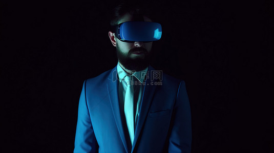 创未来背景图片_尖端 3D 视觉耳机体验虚拟现实中的创新和技术