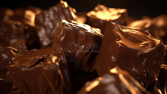 在 3d 渲染中关闭巧克力块的视图