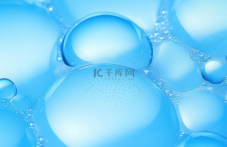 蓝色气泡和肥皂泡壁纸