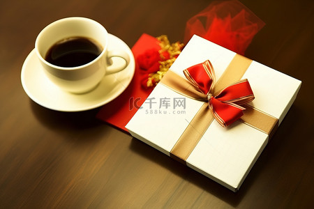 添加事件背景图片_礼物和咖啡以及卡片和便条