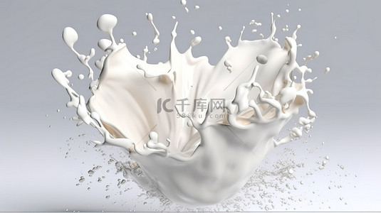 3d 牛奶波纹飞溅背景的渲染