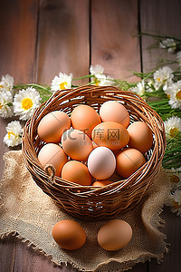 篮子里的一束鸡蛋