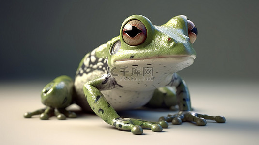 异想天开的青蛙一个有趣的 3D 渲染创作