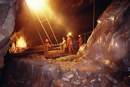 挖掘机背景图片_对露天煤矿的检查