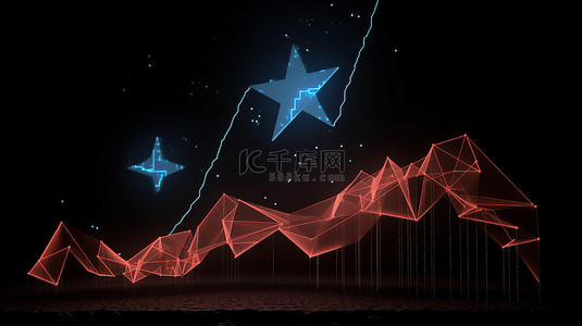 Stellar cryptocurrency 在智利的性能图 网站的高质量 3d 渲染