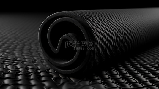 游戏地垫门垫背景图片_3d 渲染中黑色瑜伽垫的背景