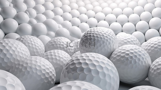 3d 渲染中白色高尔夫球表面壁的特写视图