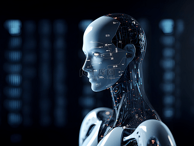 智能仿生机器人计算机代码高科技广告背景