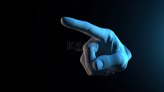 用食指指向右侧或选择某物的手的 CGI 插图