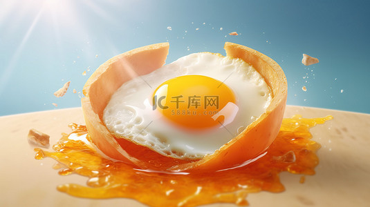 蛋黄鲜肉粽背景图片_阳光明媚的早餐，搭配以宇宙为主题的蛋黄