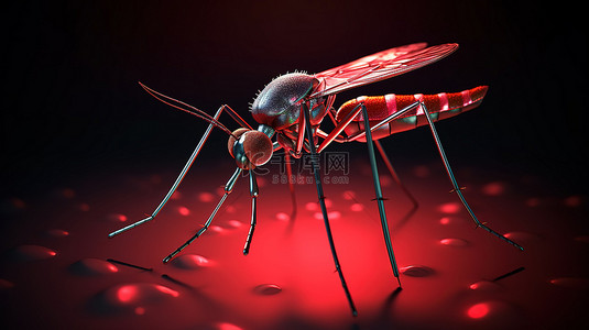 一只蚊子的 3d 渲染