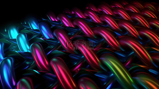 3D 霓虹灯纺织品编织图案的插图