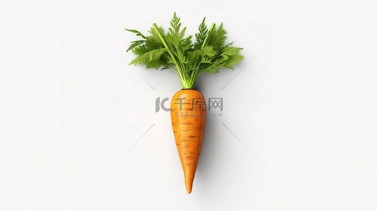 蔬菜標誌背景图片_在白色背景上隔离的玻璃设计元素中的逼真 3D 胡萝卜插图