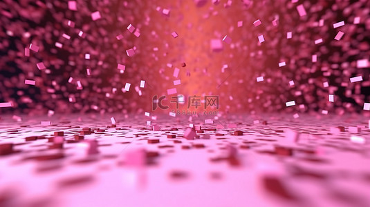 几何磨砂质感背景图片_工作室背景下的极简主义 3D 插图精致的粉红色颗粒