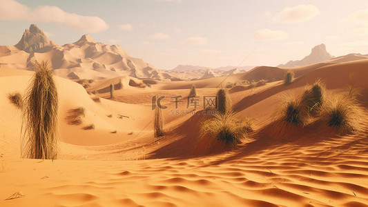 热带沙漠沙尘金色