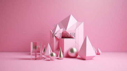 10周年庆典背景图片_柔和的粉红色背景下 40 周年庆典的 3d 渲染