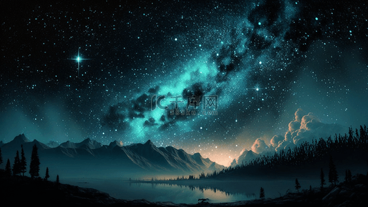 梦幻星空宇宙蓝色背景图片_繁星夜空唯美背景