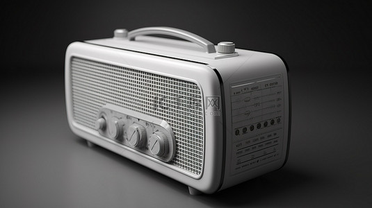 天音科技背景图片_经典白色复古 3D 收音机
