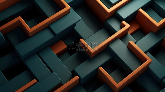简单的砖墙图案背景图片_具有简单背景和抽象图案的几何 3D 渲染