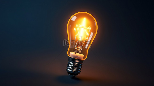 创业商标背景图片_升空 3D 火箭从灯泡中起飞，象征着创业愿景