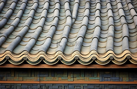 韩国寺庙的瓦屋顶