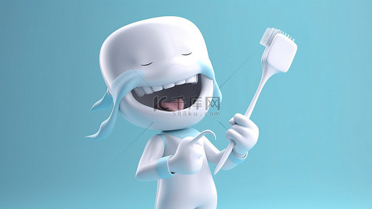 牙刷挥动 3d 牙医
