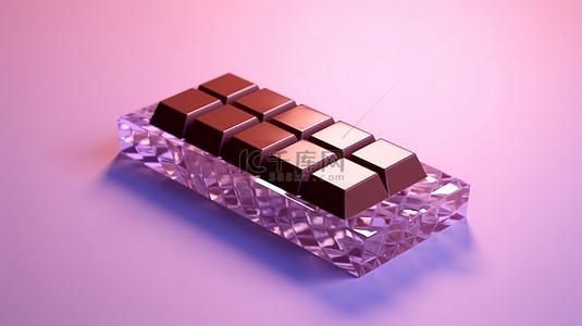 现代风格巧克力棒的低聚 3D 插图