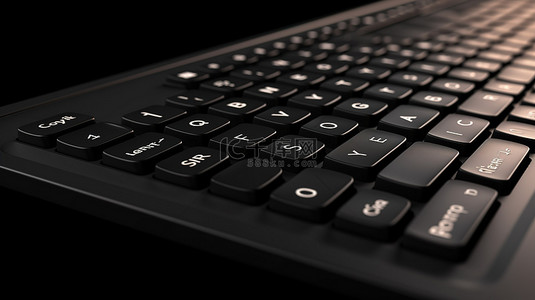 购物商城科技背景图片_辅导键通过 3D 黑色键盘渲染增强业务和技术概念