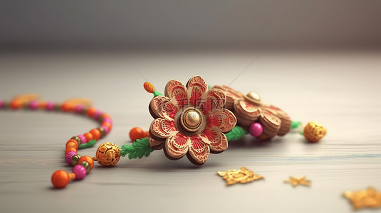 印度文化背景图片_传统的 rakhi 设计背景令人惊叹的 3D 渲染，为欢乐的 raksha bandhan 庆祝活动