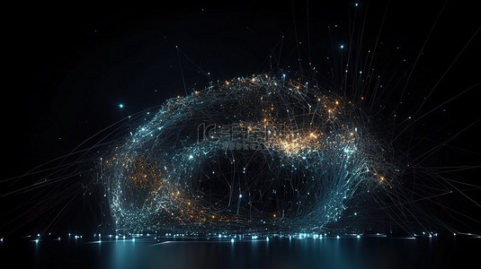 网络空间中抽象粒子的 3D 数字门户未来流