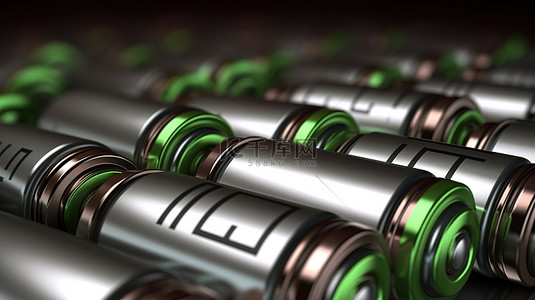 锂离子电池中金属锂和元素符号的 3d 插图