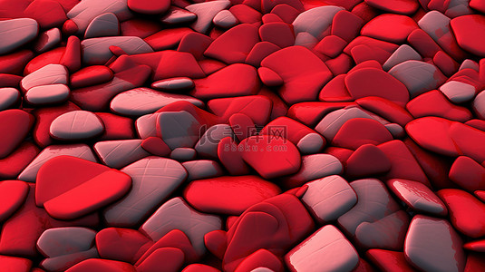 3d 渲染抽象红石背景