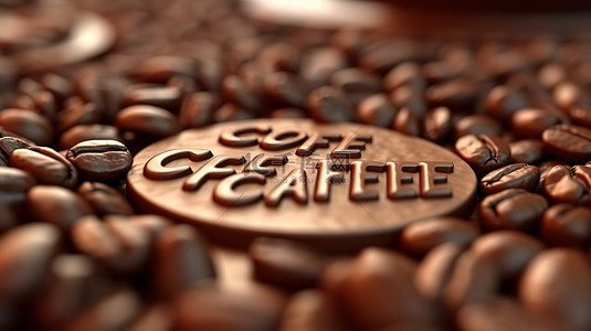 广告版式设计背景图片_版式引用更多咖啡，请使用咖啡豆设计的 3D 渲染