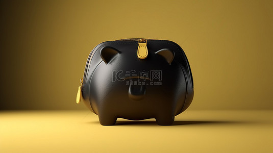 用于投资和交易背景的储蓄钱包的极简主义 3D 渲染