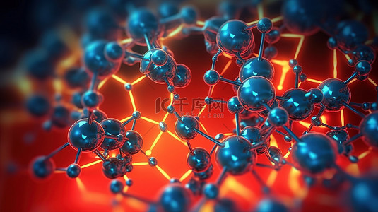 科学背景下抽象分子结构的精美 3D 插图