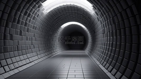 虚线的背景图片_3d 中的当代灰色球体圆形平台隧道墙