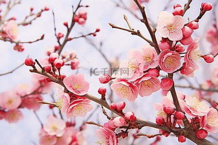 花卉梅花背景图片_春天的梅花 春天的花