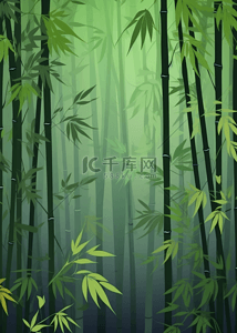 竹子森林绿色扁平背景