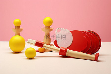 乒乓球台图标背景图片_乒乓球台和其他运动装备