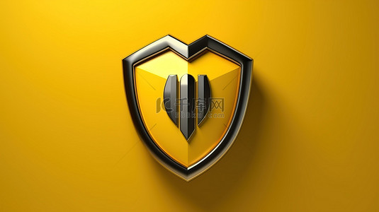 黄色 3D 安全图标呈现为侧视图背景，象征安全和安全第一
