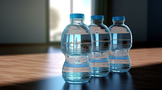 水瓶透明背景图片_水瓶高清插图的 3D 渲染图像