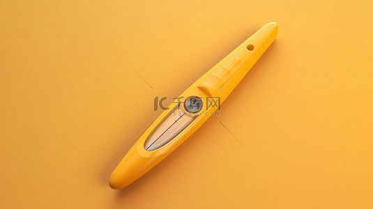 手划船背景图片_充满活力的黄色背景 3D 渲染上的阳性塑料妊娠测试的特写